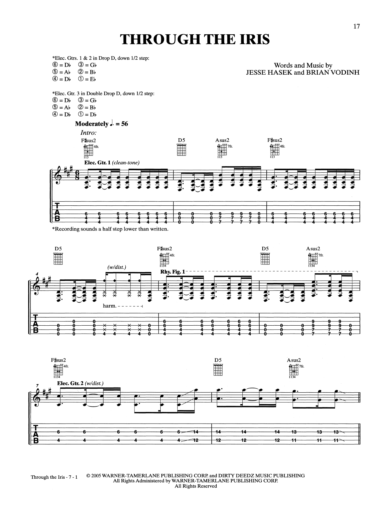 10 Years Through The Iris sheet music notes and chords arranged for Guitar Tab