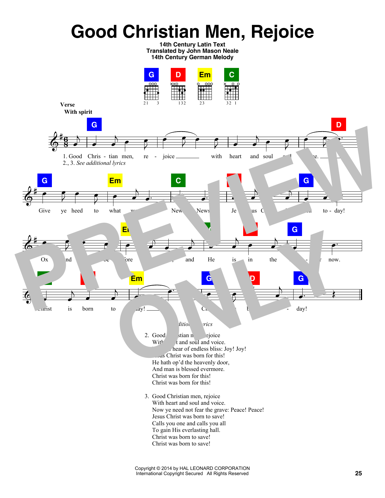 14th Century Latin Text Good Christian Men, Rejoice sheet music notes and chords arranged for French Horn Solo