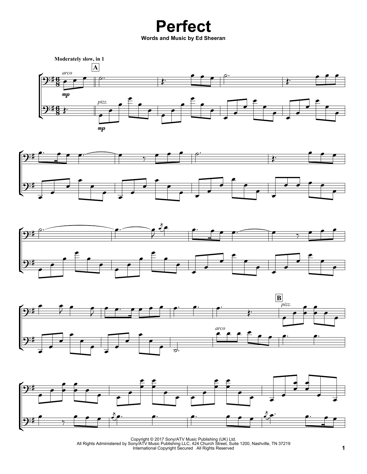 2Cellos Perfect sheet music notes and chords arranged for Cello Duet