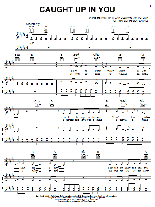 38 Special Caught Up In You sheet music notes and chords arranged for Guitar Chords/Lyrics