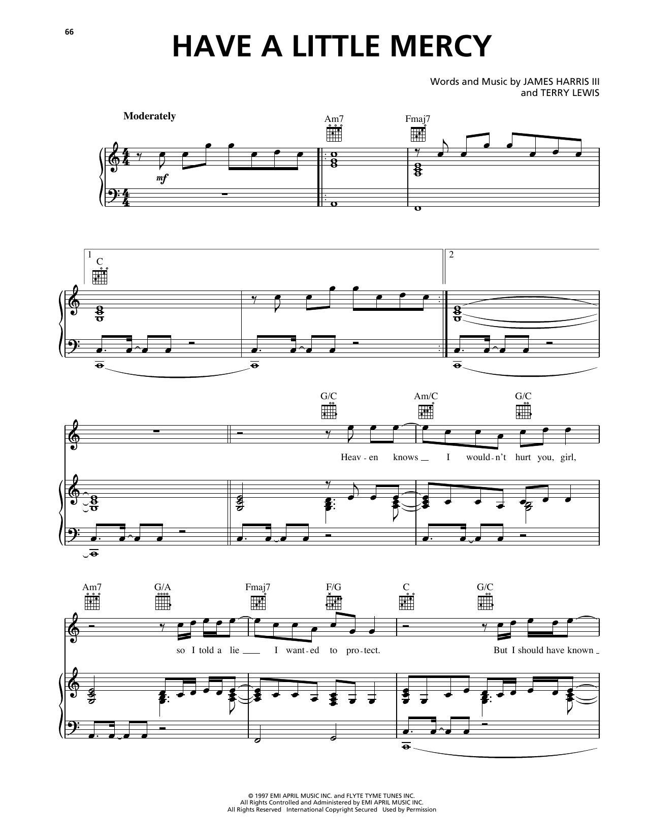4.0 Have A Little Mercy sheet music notes and chords arranged for Piano, Vocal & Guitar Chords (Right-Hand Melody)