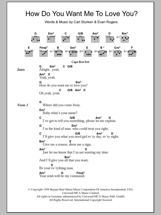 911 How Do You Want Me To Love You? sheet music notes and chords arranged for Guitar Chords/Lyrics