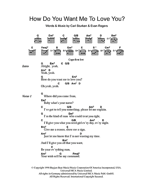 911 How Do You Want Me To Love You? sheet music notes and chords arranged for Guitar Chords/Lyrics