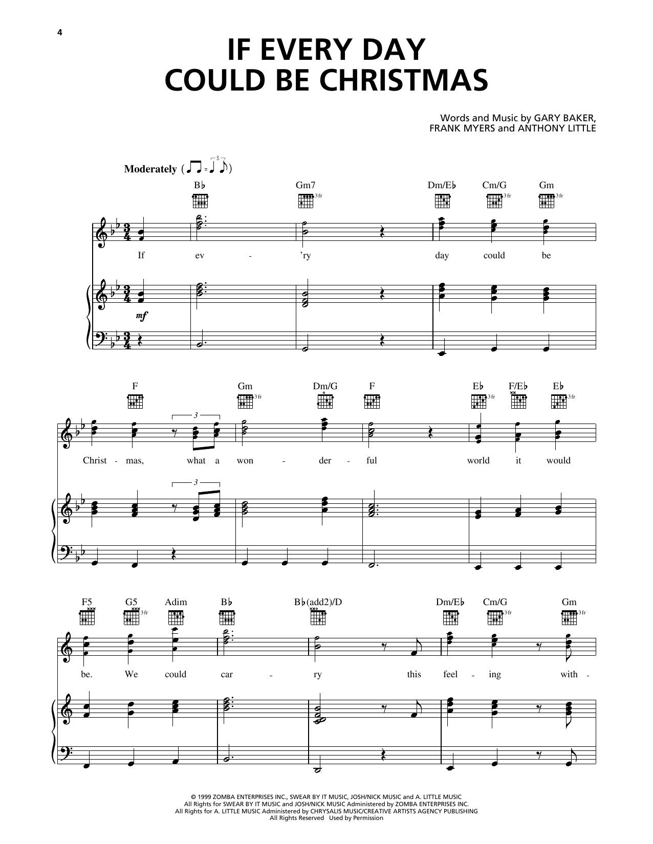 98º If Every Day Could Be Christmas sheet music notes and chords arranged for Piano, Vocal & Guitar Chords (Right-Hand Melody)