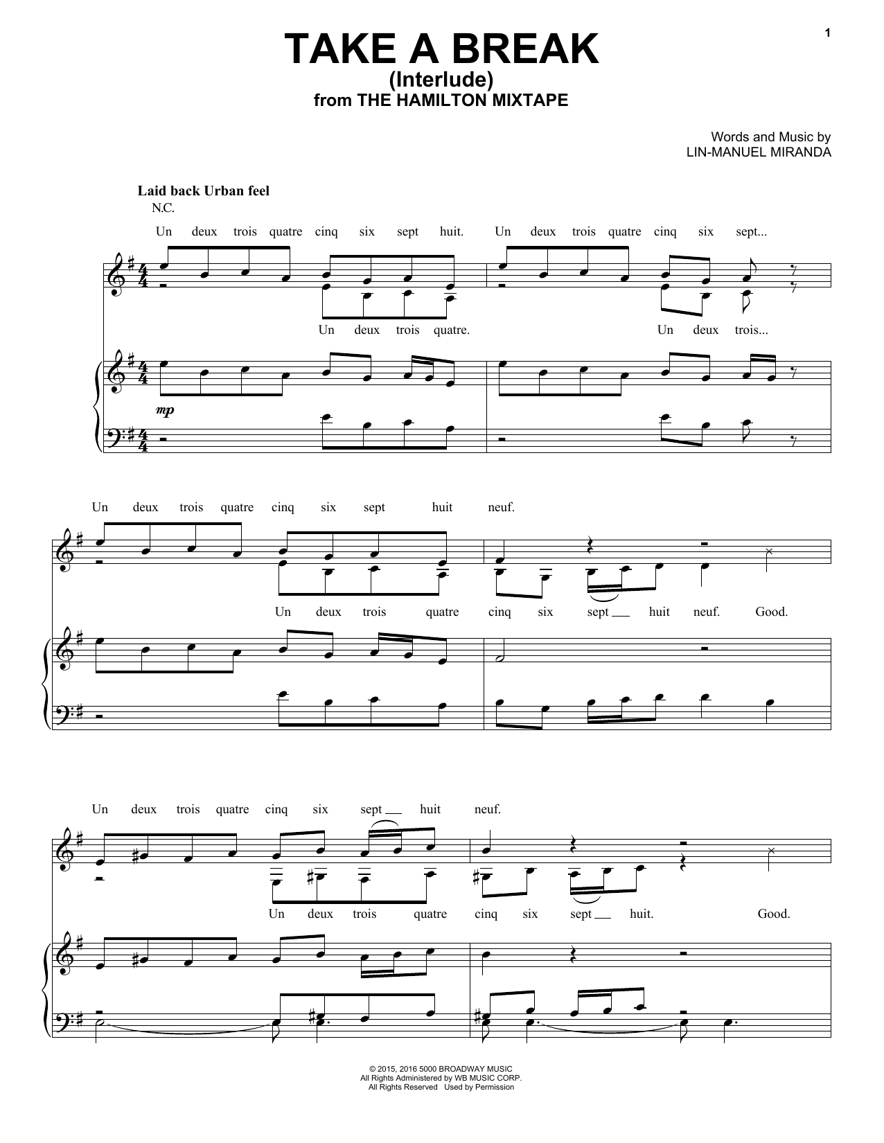 !llmind Take A Break (Interlude) sheet music notes and chords arranged for Piano, Vocal & Guitar Chords (Right-Hand Melody)