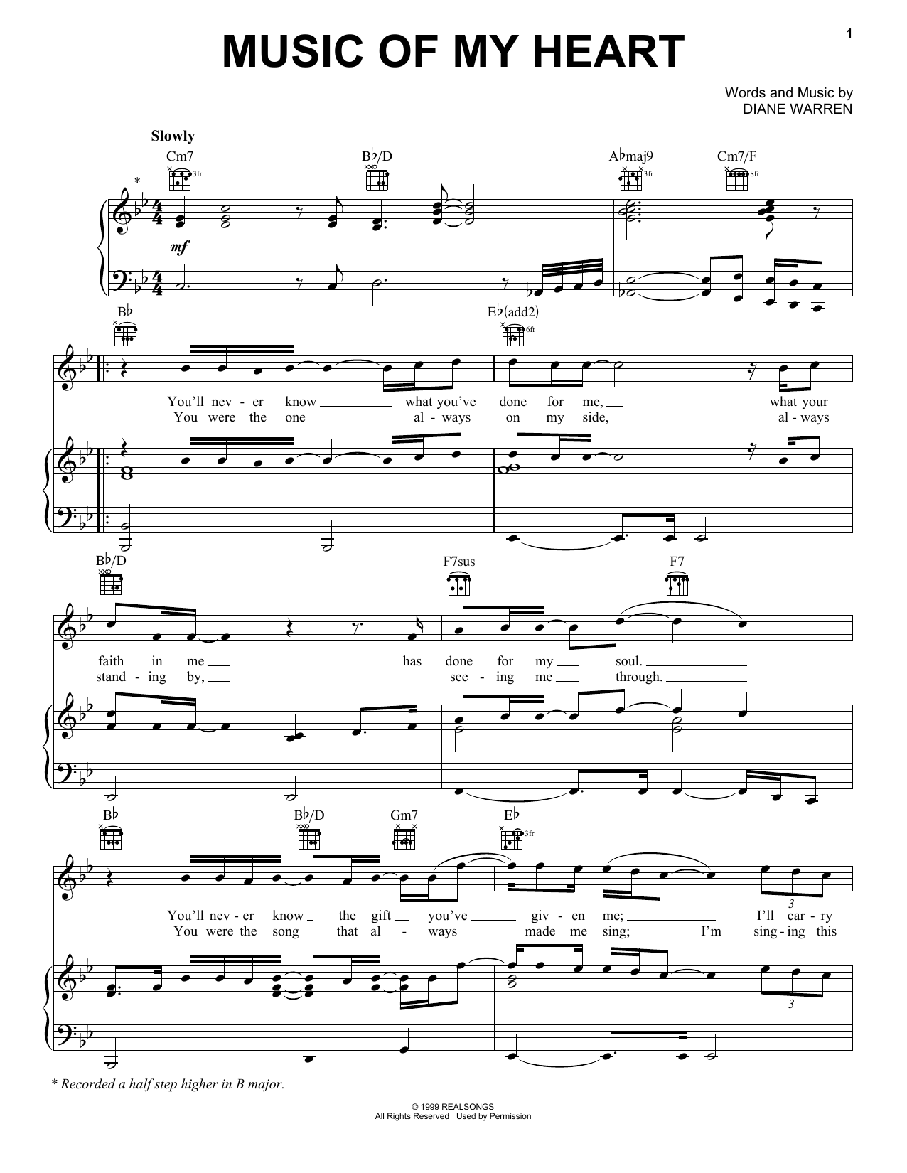 *NSYNC & Gloria Estefan Music Of My Heart sheet music notes and chords arranged for Easy Piano