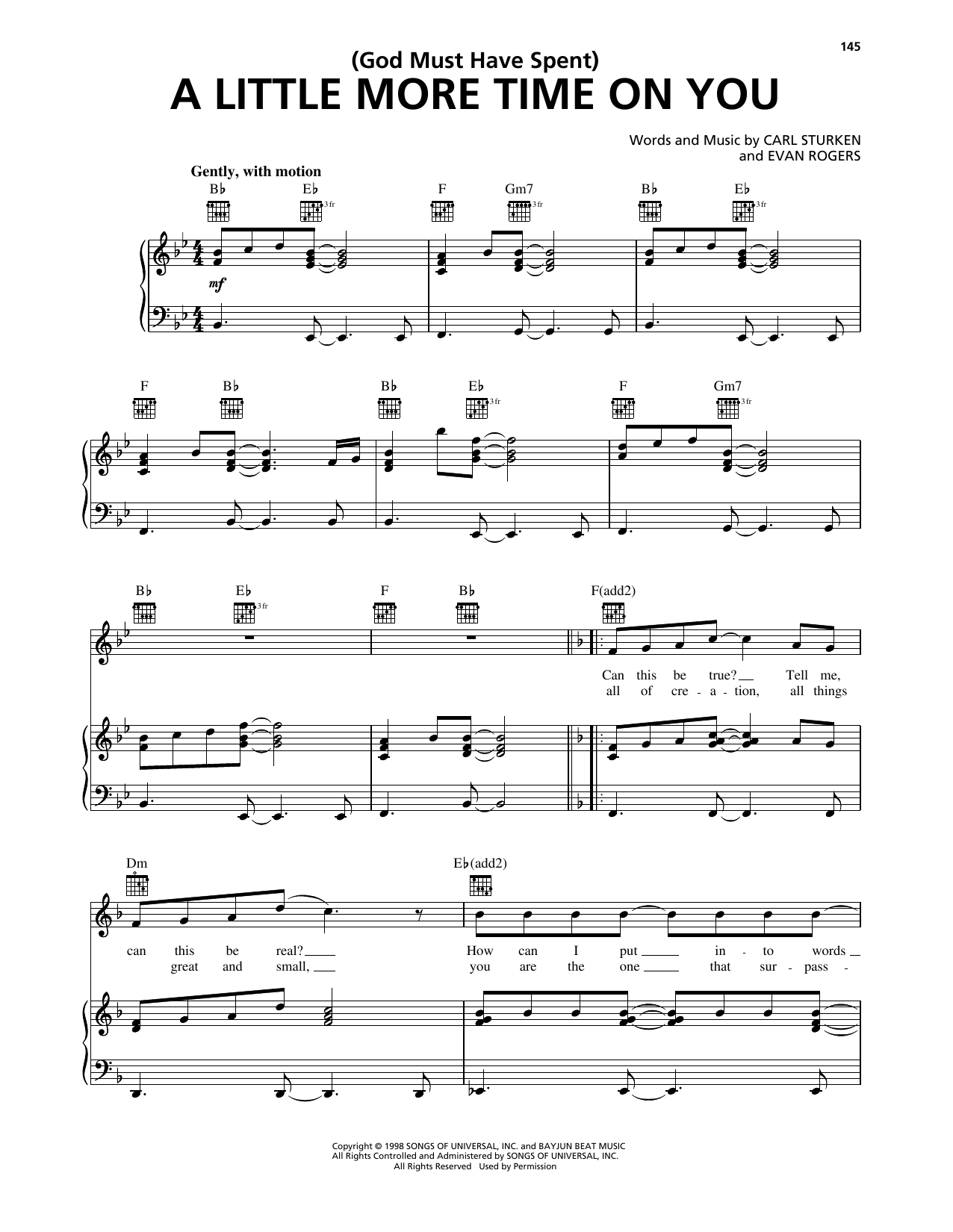 *NSYNC (God Must Have Spent) A Little More Time On You sheet music notes and chords arranged for Piano, Vocal & Guitar Chords (Right-Hand Melody)