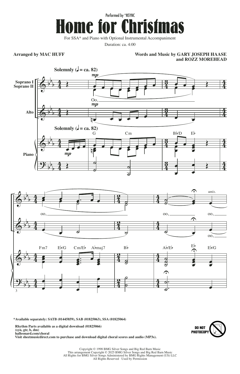 *NSYNC Home For Christmas (arr. Mac Huff) sheet music notes and chords arranged for SATB Choir