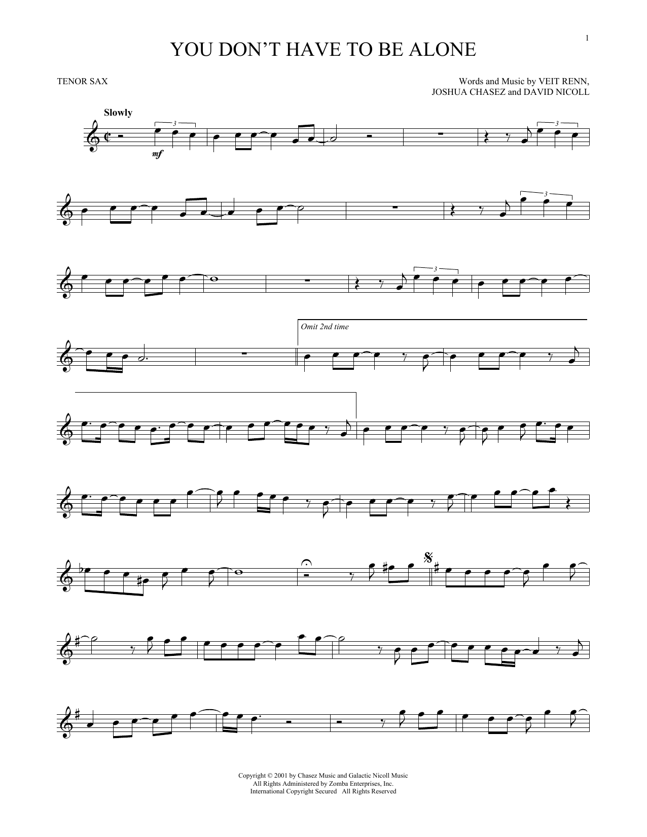 *NSYNC You Don't Have To Be Alone sheet music notes and chords arranged for Violin Solo