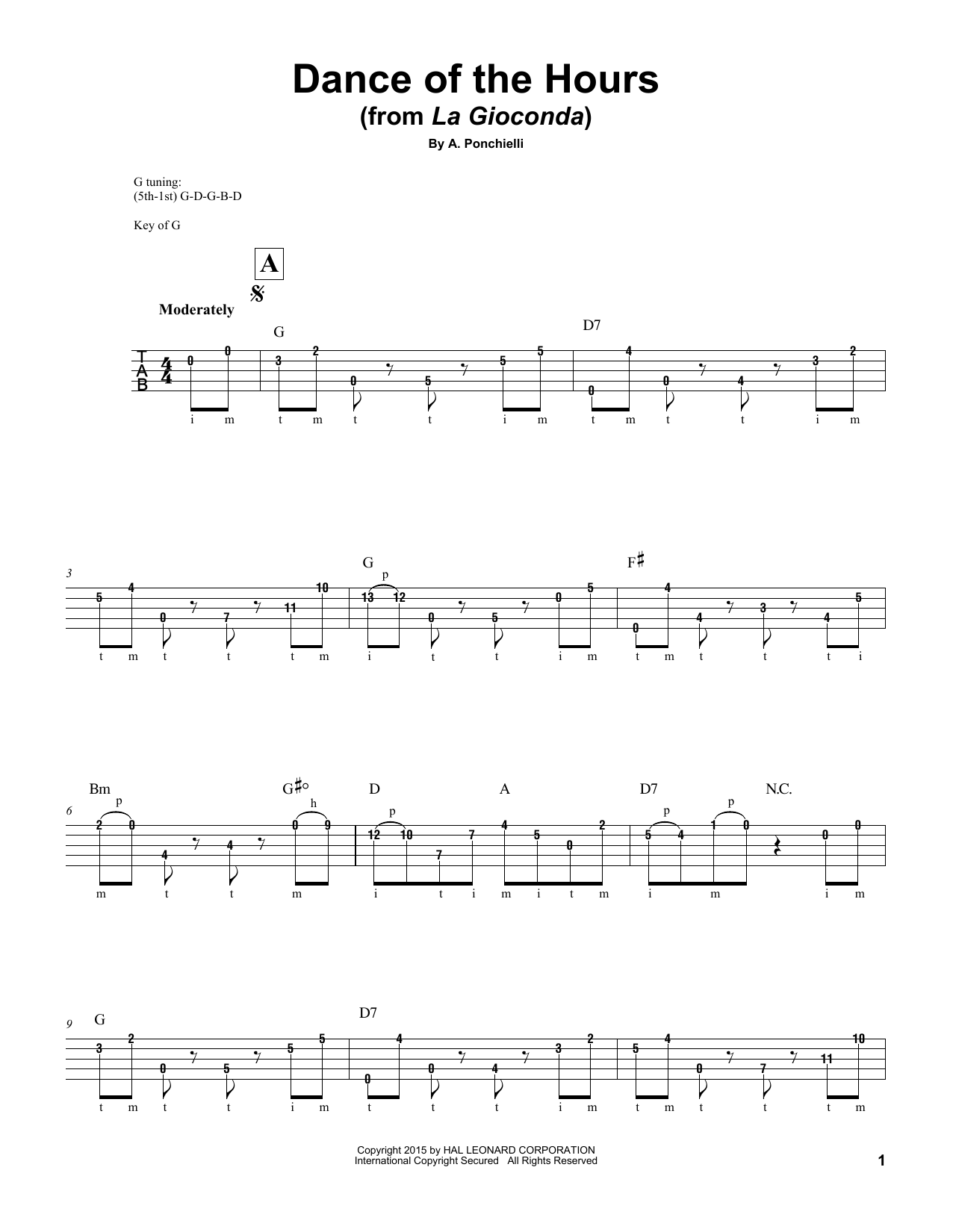 A. Ponchielli Dance Of The Hours sheet music notes and chords arranged for Viola Solo
