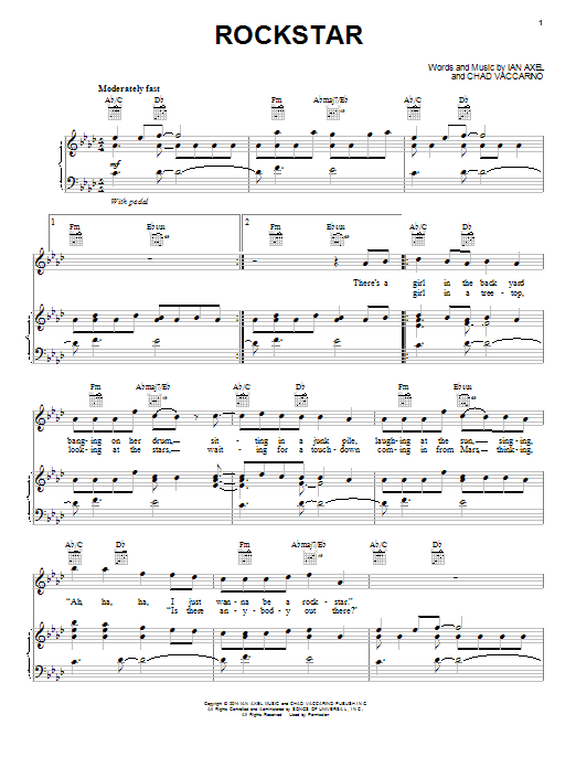 A Great Big World Rockstar sheet music notes and chords arranged for Piano, Vocal & Guitar Chords (Right-Hand Melody)