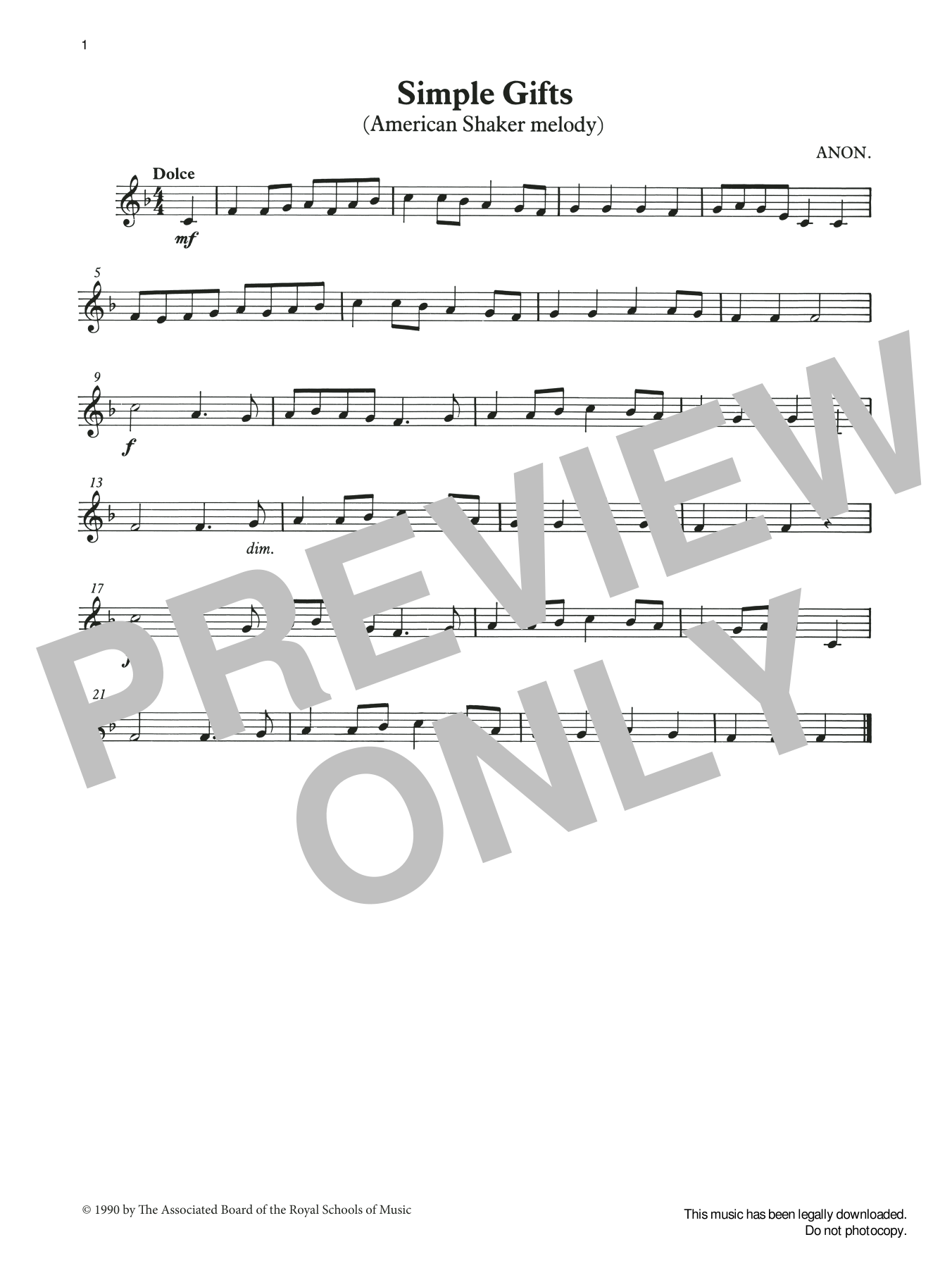 Aaron Copland Simple Gifts from Graded Music for Tuned Percussion, Book I sheet music notes and chords arranged for Percussion Solo