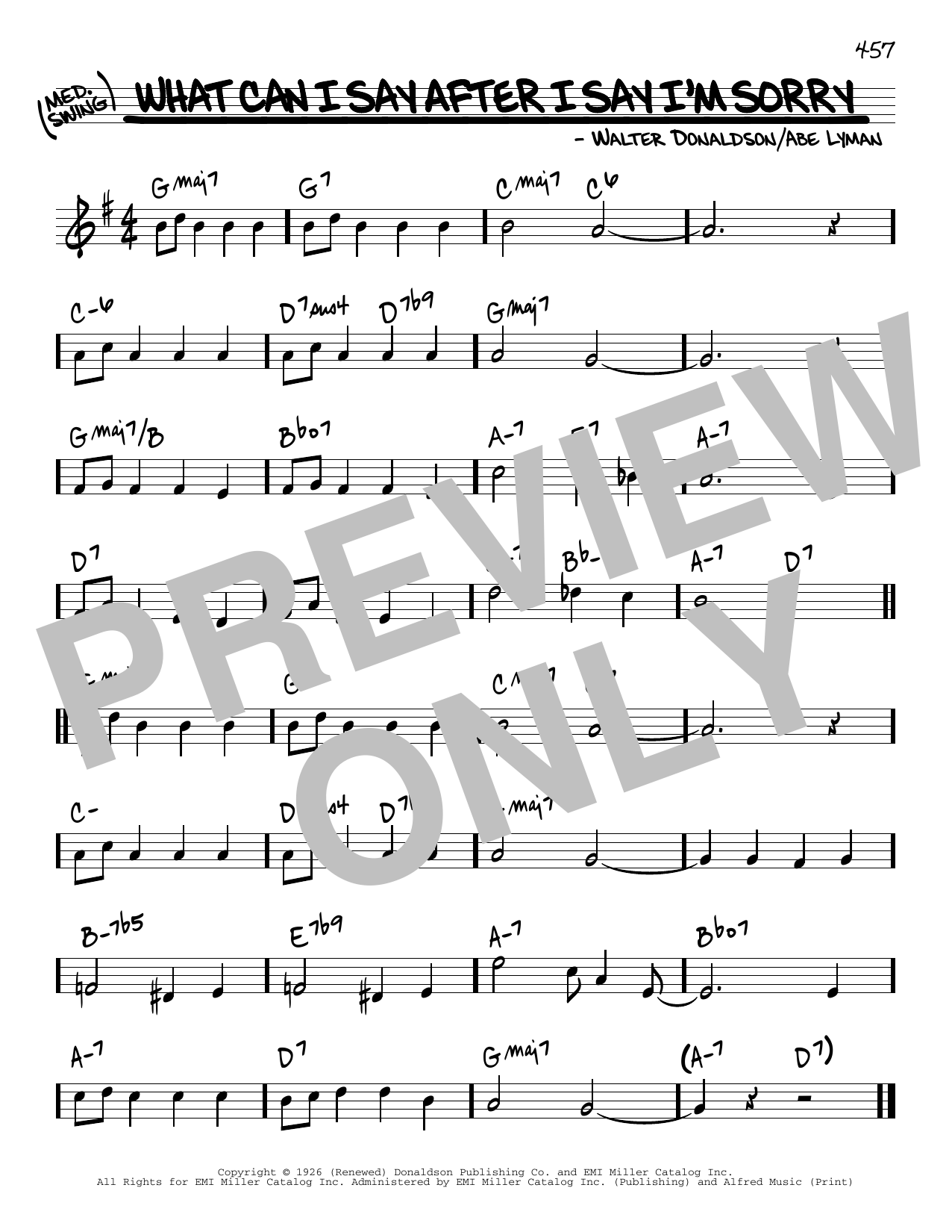 Abe Lyman What Can I Say After I Say I'm Sorry sheet music notes and chords arranged for Real Book – Melody & Chords