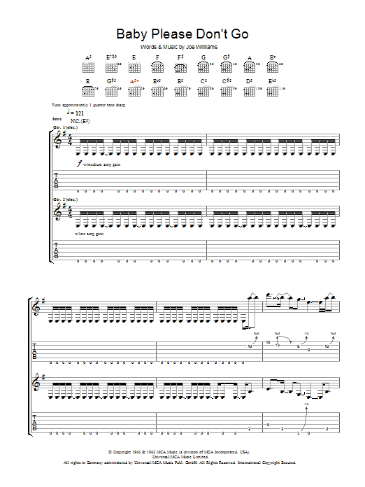 AC/DC Baby, Please Don't Go sheet music notes and chords arranged for Guitar Tab