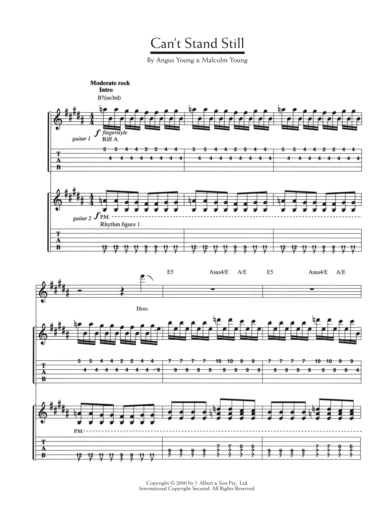 AC/DC Can't Stand Still sheet music notes and chords arranged for Guitar Chords/Lyrics