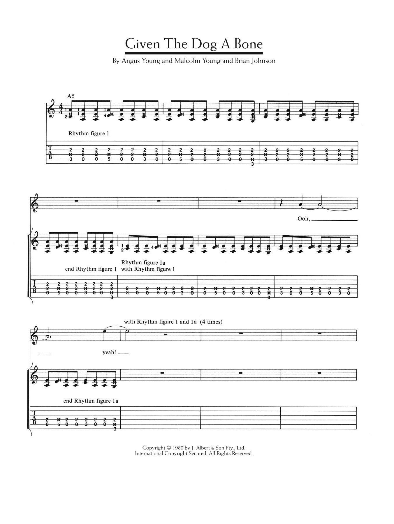 AC/DC Given The Dog A Bone sheet music notes and chords arranged for Guitar Tab