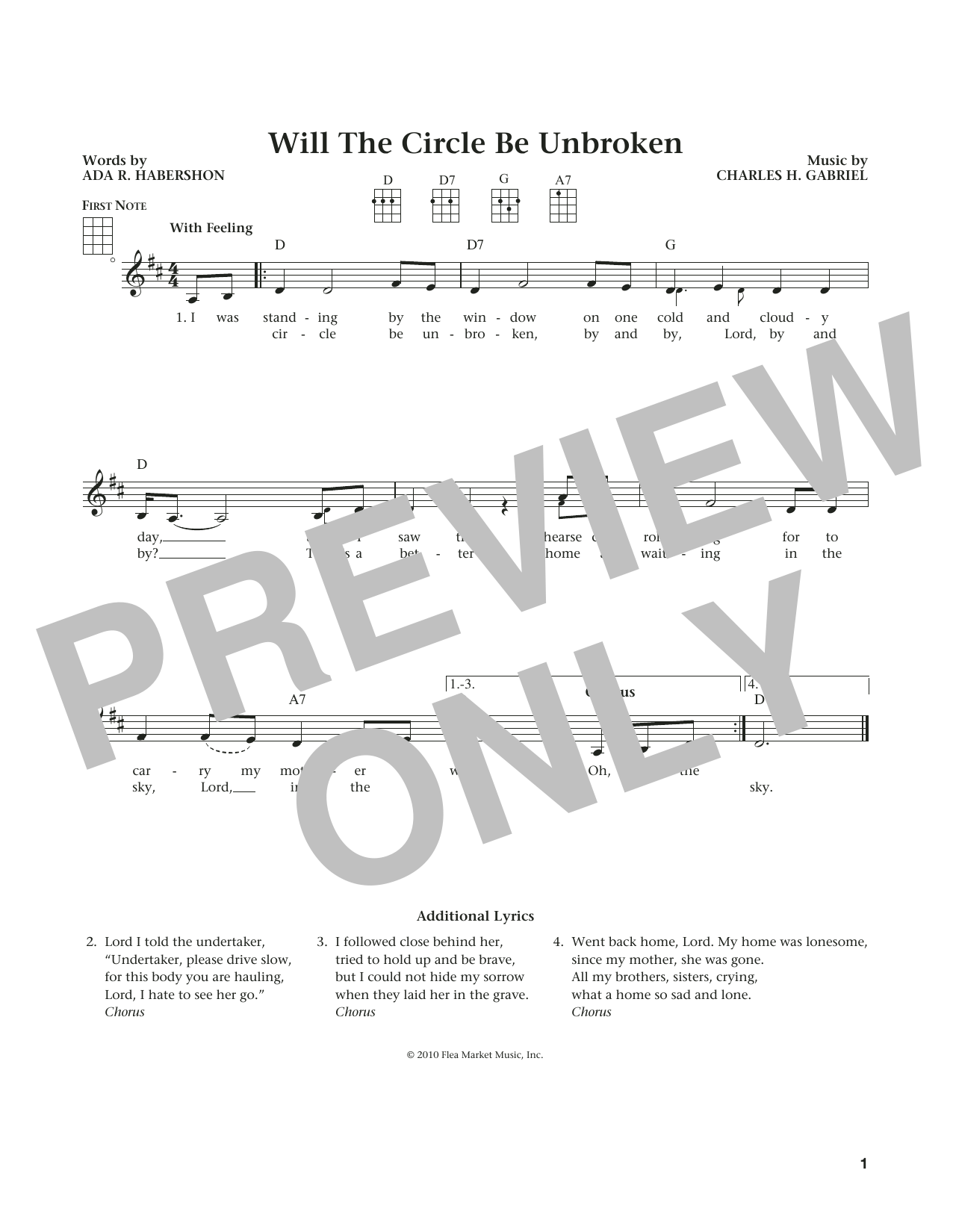 Ada R. Habershon Will The Circle Be Unbroken (from The Daily Ukulele) (arr. Liz and Jim Beloff) sheet music notes and chords arranged for Ukulele