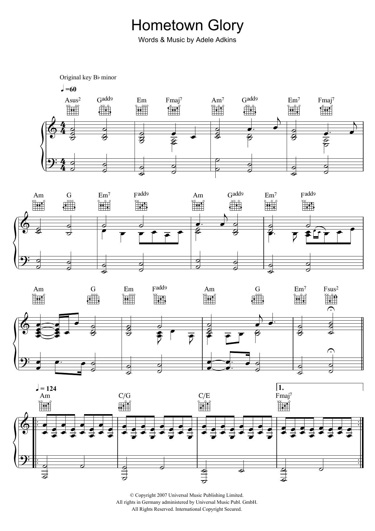 Adele Hometown Glory sheet music notes and chords arranged for Guitar Tab