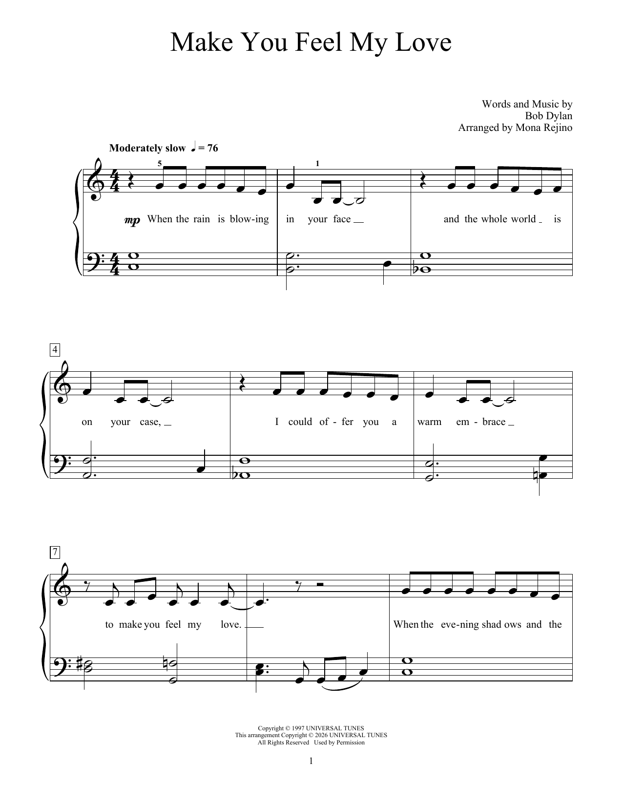 Adele Make You Feel My Love (arr. Phillip Keveren) sheet music notes and chords arranged for Educational Piano