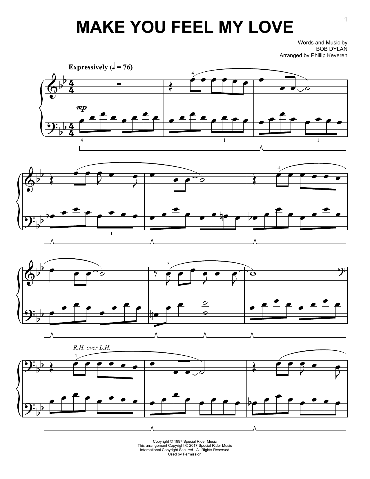 Adele Make You Feel My Love [Classical version] (arr. Phillip Keveren) sheet music notes and chords arranged for Easy Piano