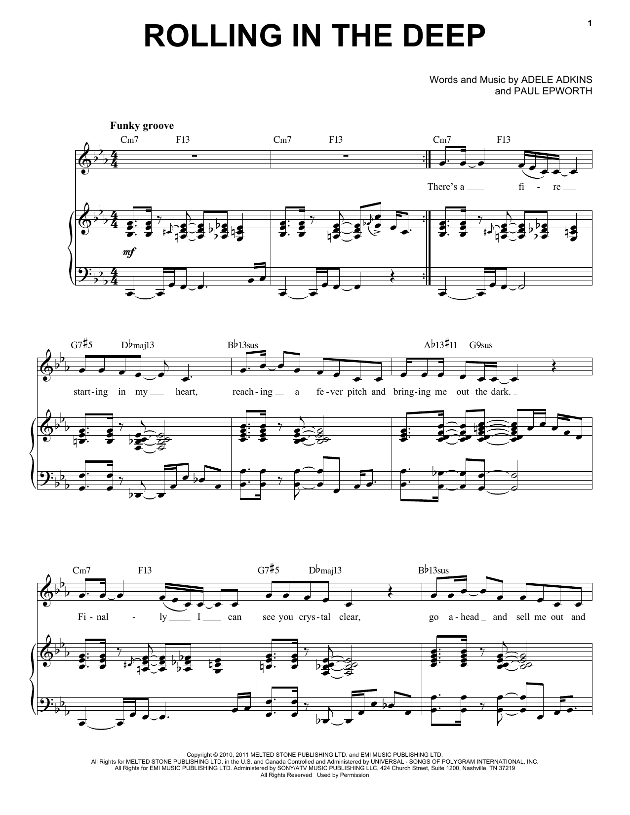 Adele Rolling In The Deep [Jazz version] (arr. Brent Edstrom) sheet music notes and chords arranged for Piano & Vocal