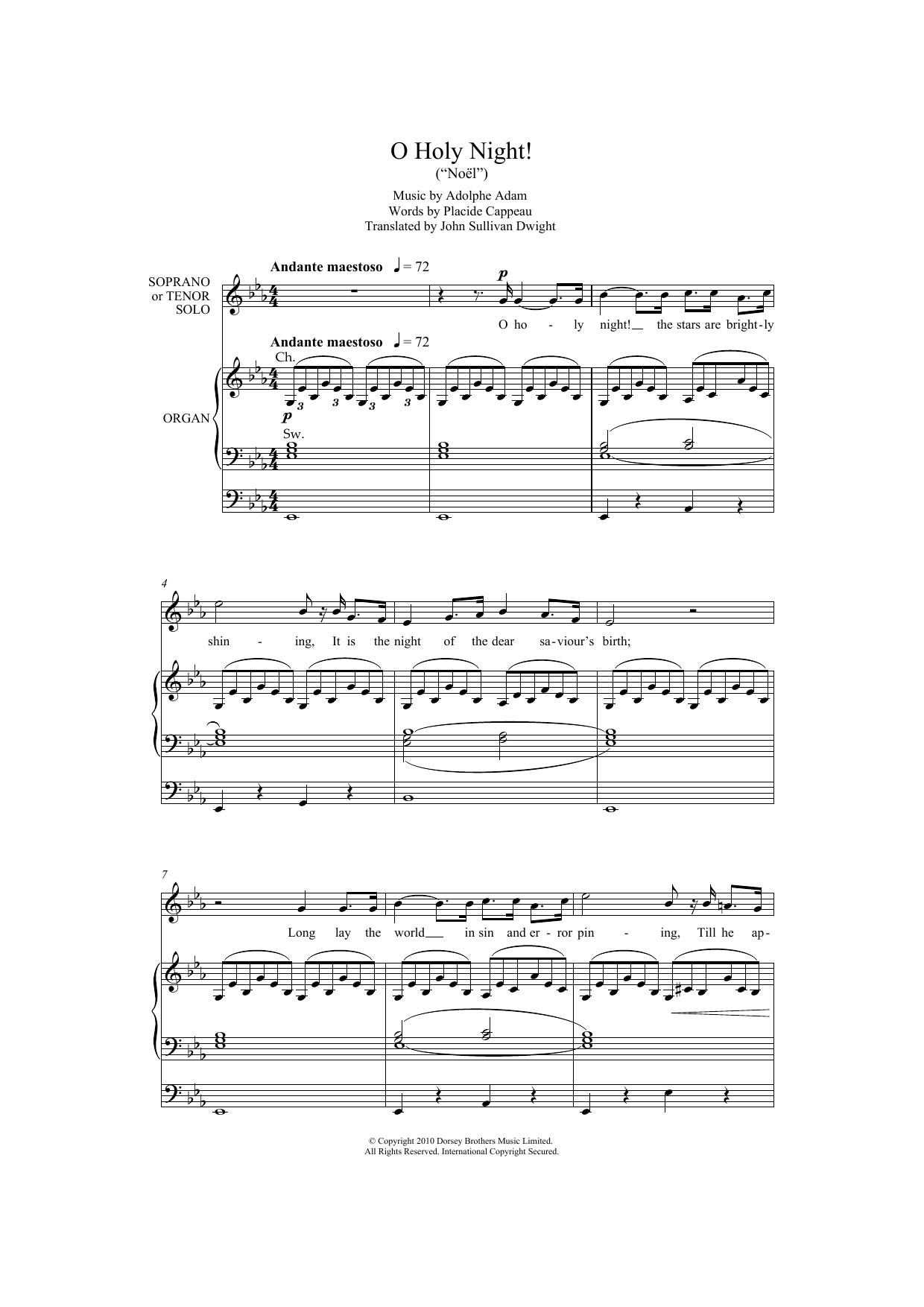 Adolphe Adam O Holy Night (arr. John E. West) sheet music notes and chords arranged for SATB Choir