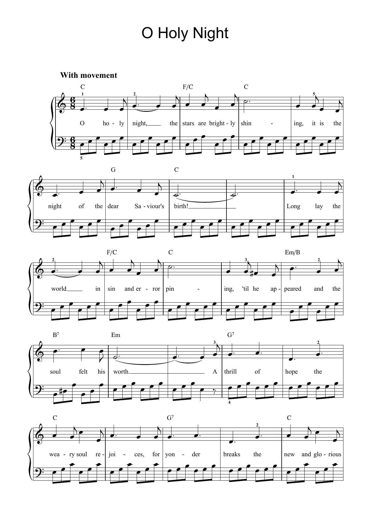 Adolphe Adam O Holy Night sheet music notes and chords arranged for Piano, Vocal & Guitar Chords