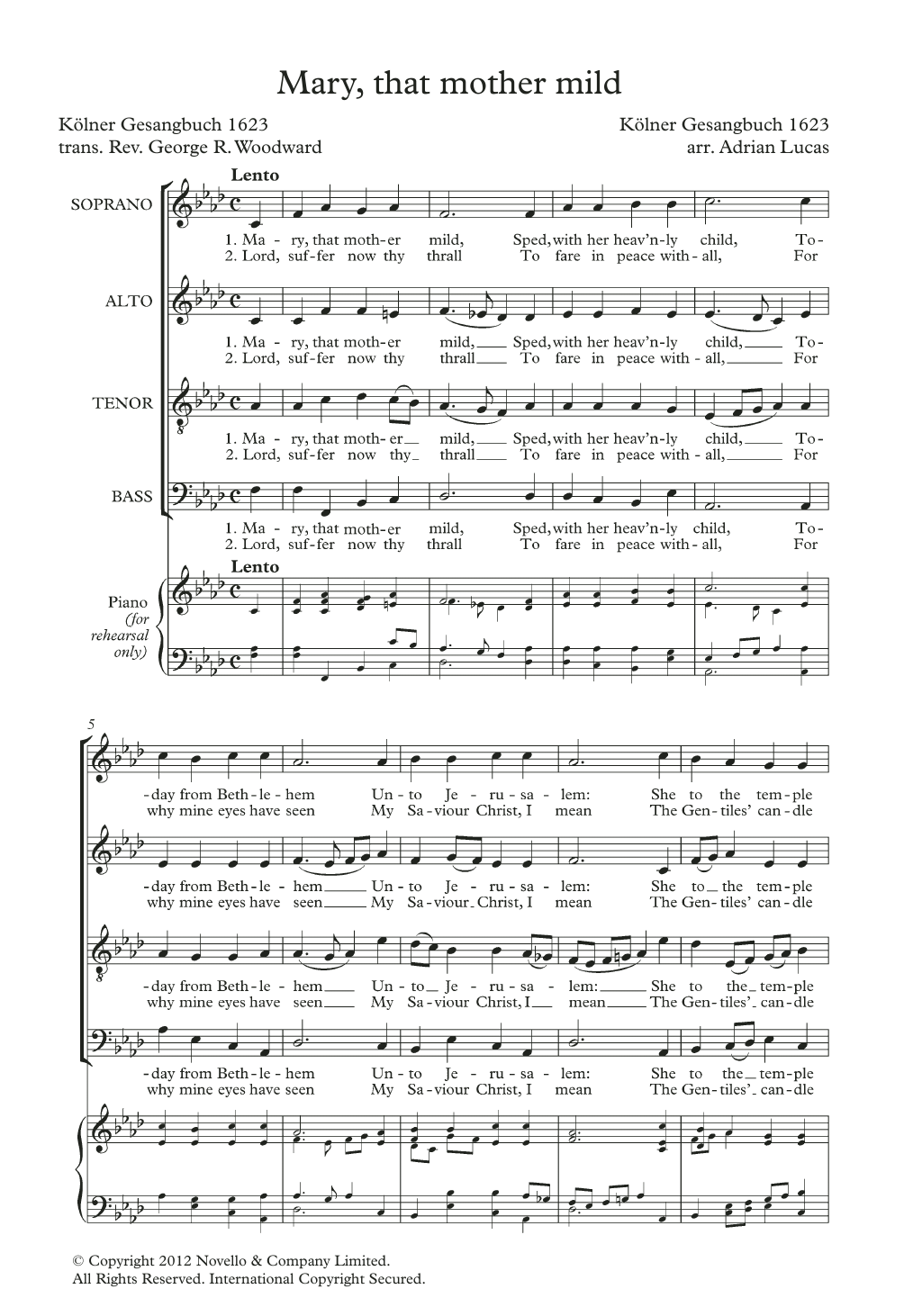 Adrian Lucas Mary, That Mother Mild sheet music notes and chords arranged for SATB Choir