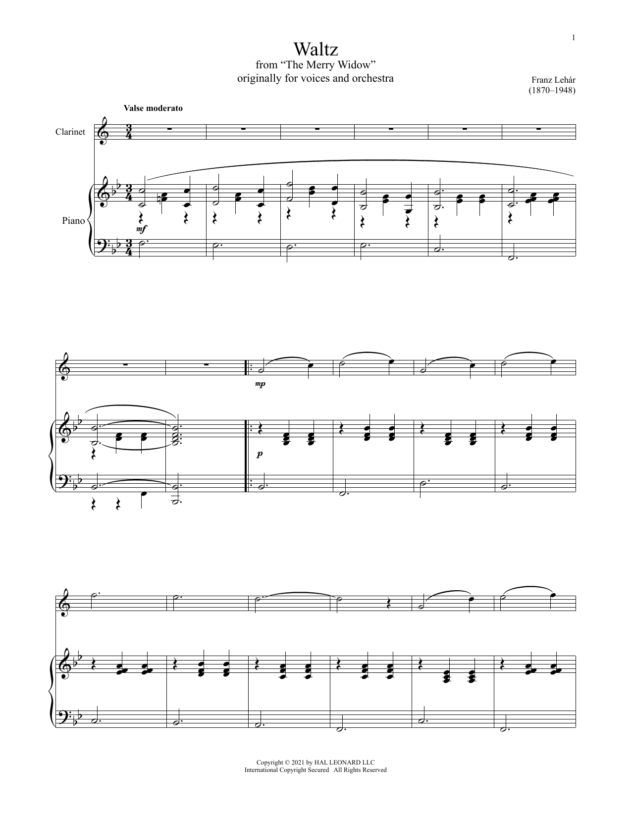 Adrian Ross The Merry Widow Waltz sheet music notes and chords arranged for Cello and Piano