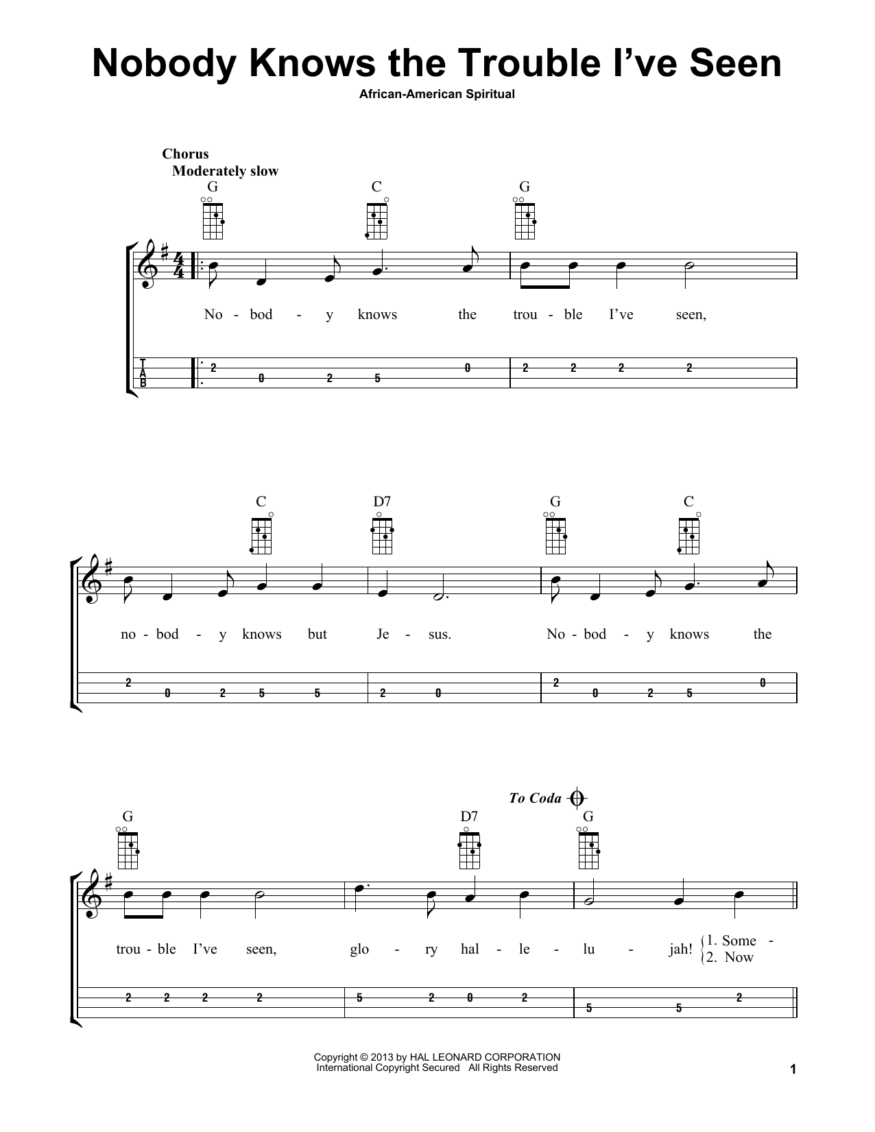 African American Spiritual Nobody Knows The Trouble I've Seen (arr. Bobby Westfall) sheet music notes and chords arranged for Mandolin