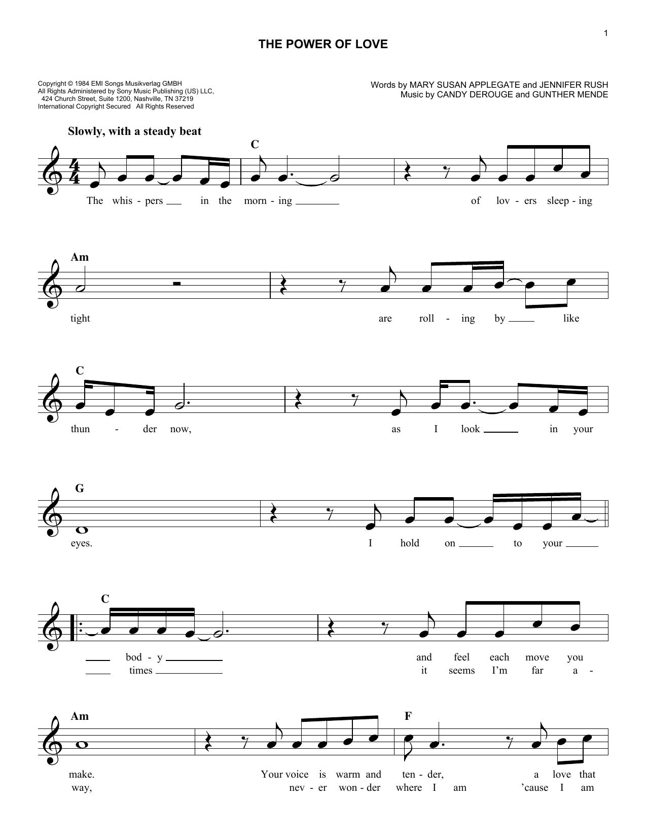 Air Supply The Power Of Love sheet music notes and chords arranged for Flute Solo