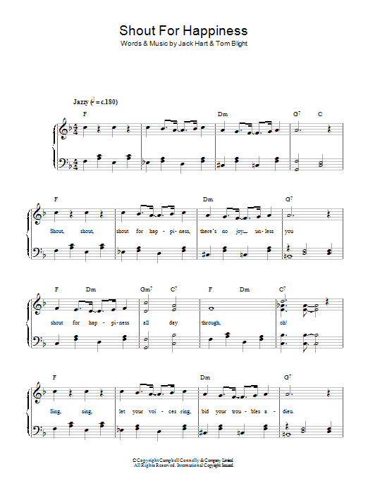 Al Bowlly Shout For Happiness sheet music notes and chords arranged for Easy Piano