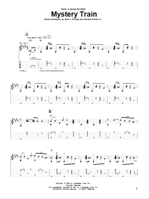 Al Petteway Mystery Train sheet music notes and chords arranged for Guitar Tab