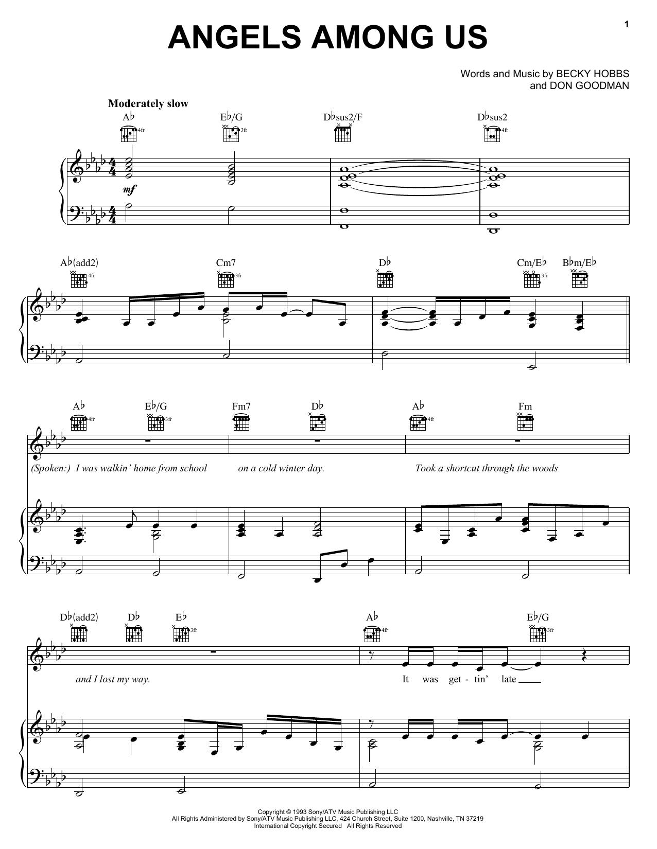 Alabama Angels Among Us sheet music notes and chords arranged for Piano, Vocal & Guitar Chords (Right-Hand Melody)