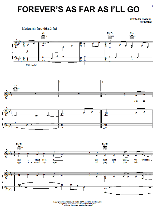 Alabama Forever's As Far As I'll Go sheet music notes and chords arranged for Piano, Vocal & Guitar Chords (Right-Hand Melody)