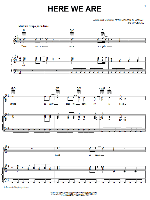 Alabama Here We Are sheet music notes and chords arranged for Piano, Vocal & Guitar Chords (Right-Hand Melody)