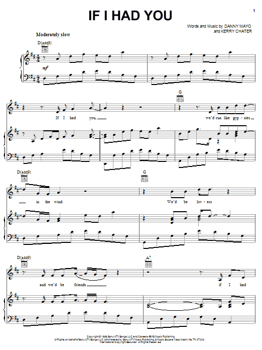 Alabama If I Had You sheet music notes and chords arranged for Piano, Vocal & Guitar Chords (Right-Hand Melody)