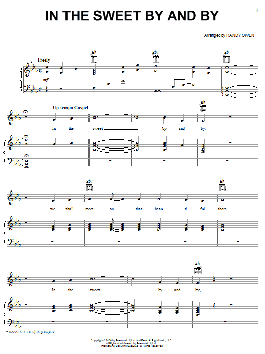 Alabama In The Sweet By And By sheet music notes and chords arranged for Piano, Vocal & Guitar Chords (Right-Hand Melody)