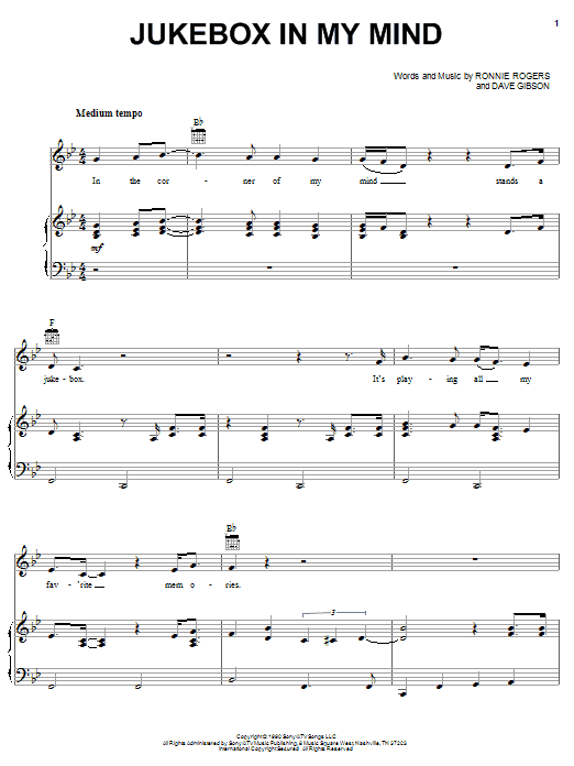 Alabama Jukebox In My Mind sheet music notes and chords arranged for Piano, Vocal & Guitar Chords (Right-Hand Melody)