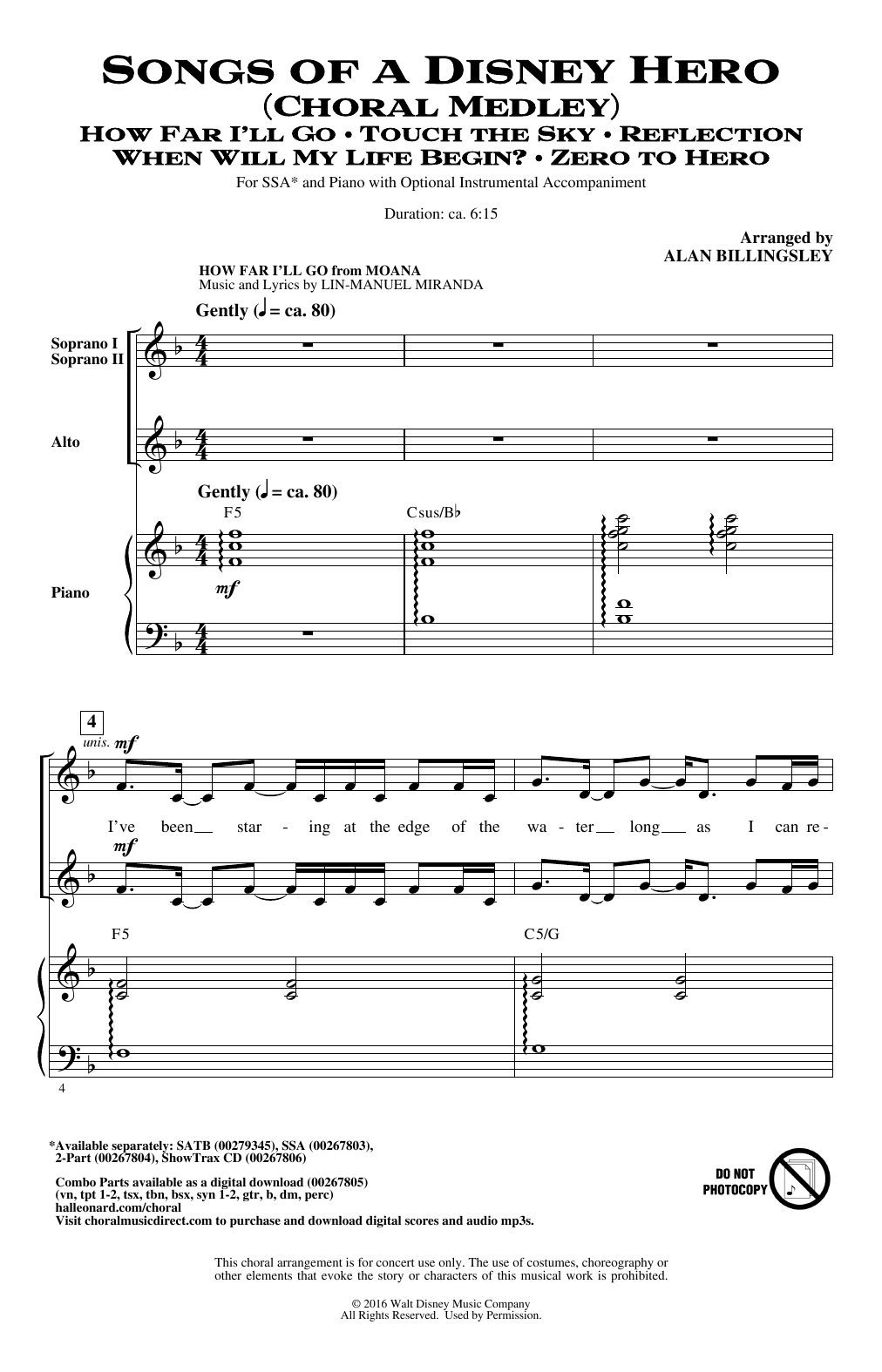 Alan Billingsley Songs of a Disney Hero sheet music notes and chords arranged for 2-Part Choir