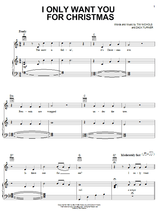 Alan Jackson I Only Want You For Christmas sheet music notes and chords arranged for Piano, Vocal & Guitar Chords (Right-Hand Melody)