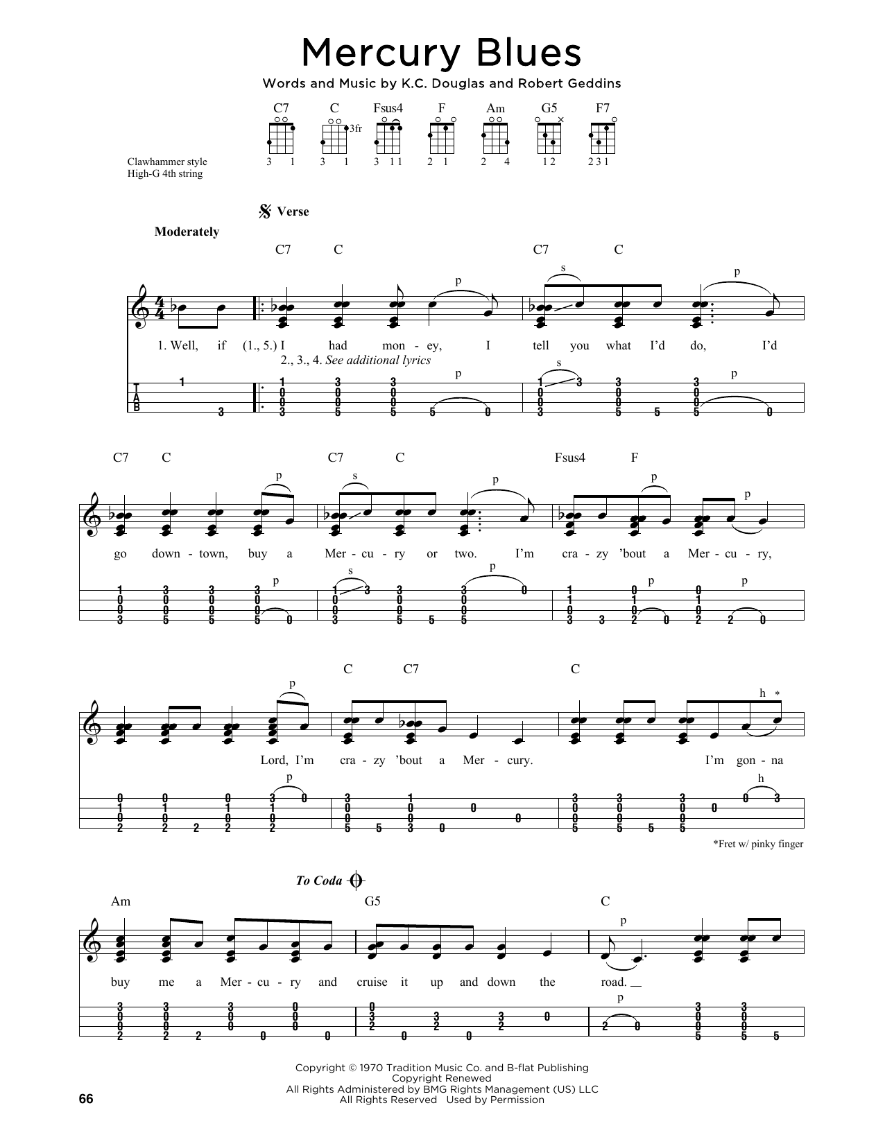 Alan Jackson Mercury Blues (arr. Jim Schustedt) sheet music notes and chords arranged for Ukulele