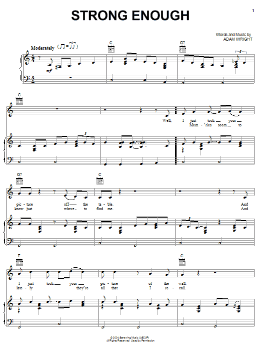 Alan Jackson Strong Enough sheet music notes and chords arranged for Piano, Vocal & Guitar Chords (Right-Hand Melody)