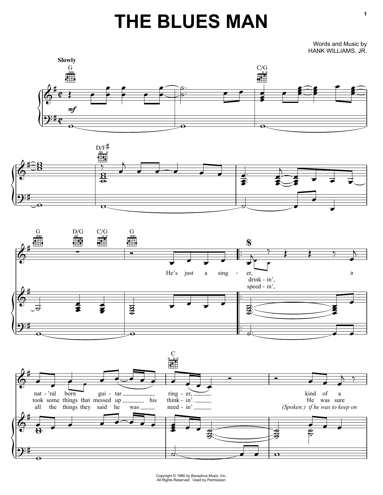 Alan Jackson The Blues Man sheet music notes and chords arranged for Piano, Vocal & Guitar Chords (Right-Hand Melody)