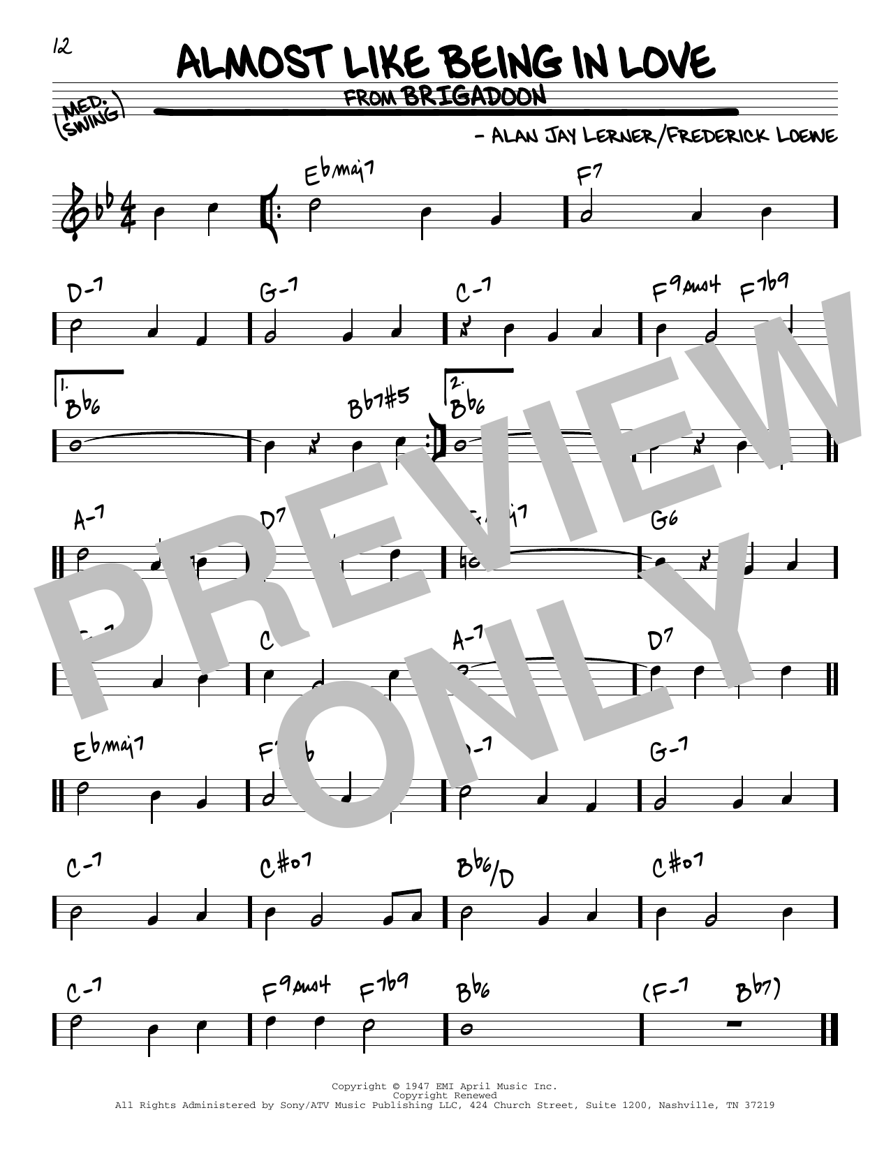 Alan Jay Lerner Almost Like Being In Love sheet music notes and chords arranged for Easy Piano