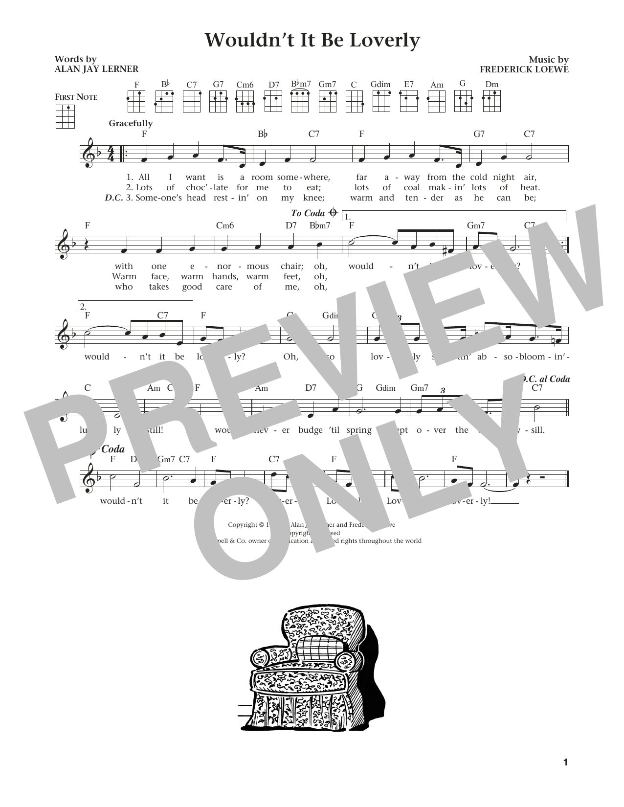 Alan Jay Lerner Wouldn't It Be Loverly (from The Daily Ukulele) (arr. Liz and Jim Beloff) sheet music notes and chords arranged for Ukulele