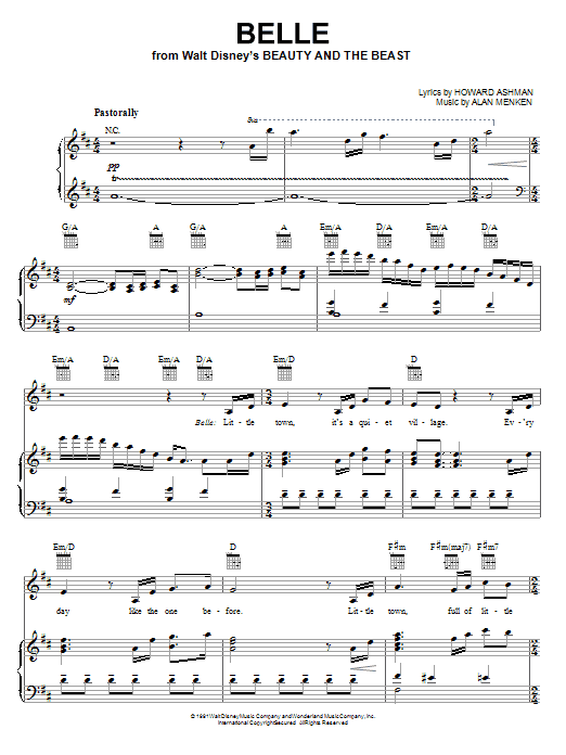 Alan Menken & Howard Ashman Belle (from Beauty And The Beast) sheet music notes and chords arranged for Tenor Sax Solo