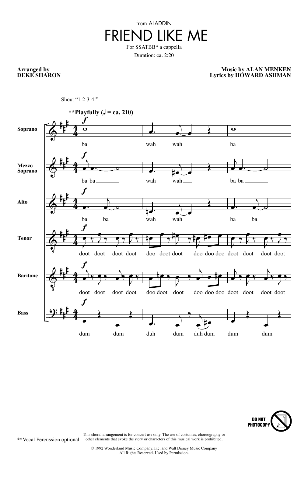 Alan Menken & Howard Ashman Friend Like Me (from Aladdin) (arr. Deke Sharon) sheet music notes and chords arranged for SATB Choir