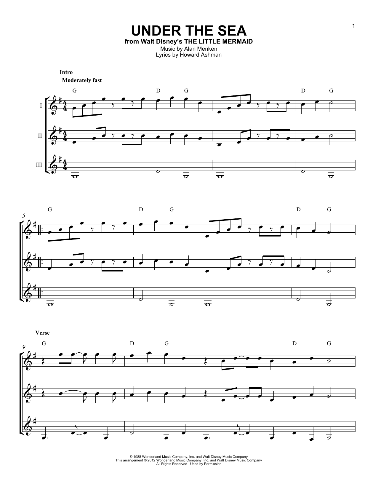 Alan Menken & Howard Ashman Under The Sea (from The Little Mermaid) sheet music notes and chords arranged for Tenor Sax Solo