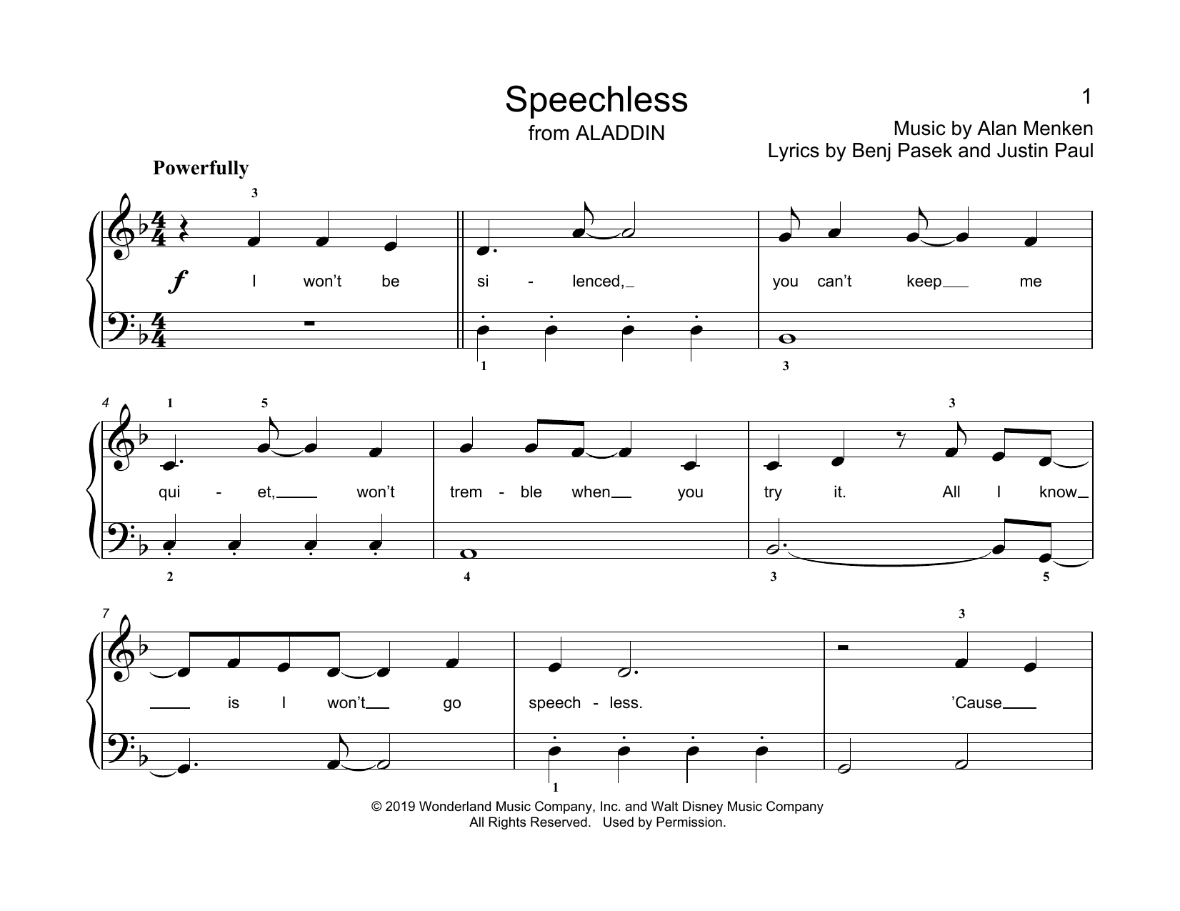 Alan Menken Speechless (from Aladdin) (arr. Christopher Hussey) sheet music notes and chords arranged for Educational Piano